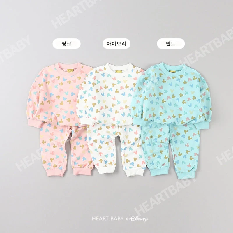 Heart Baby - Korean Children Fashion - #fashionkids - Round M Top Bottom Set - 5