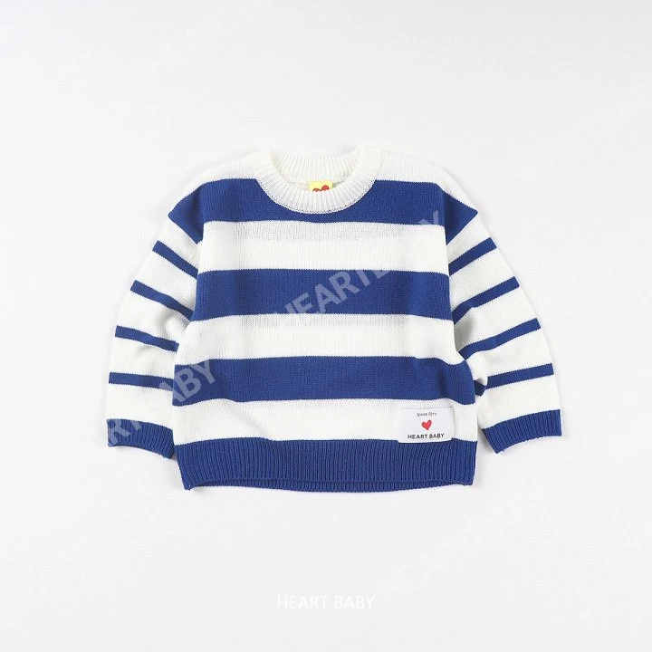 Heart Baby - Korean Children Fashion - #kidsshorts - Stripe Knit Tee - 7