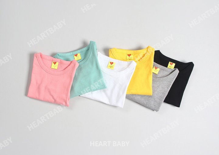 Heart Baby - Korean Children Fashion - #kidsshorts - Heart Color Tee - 3