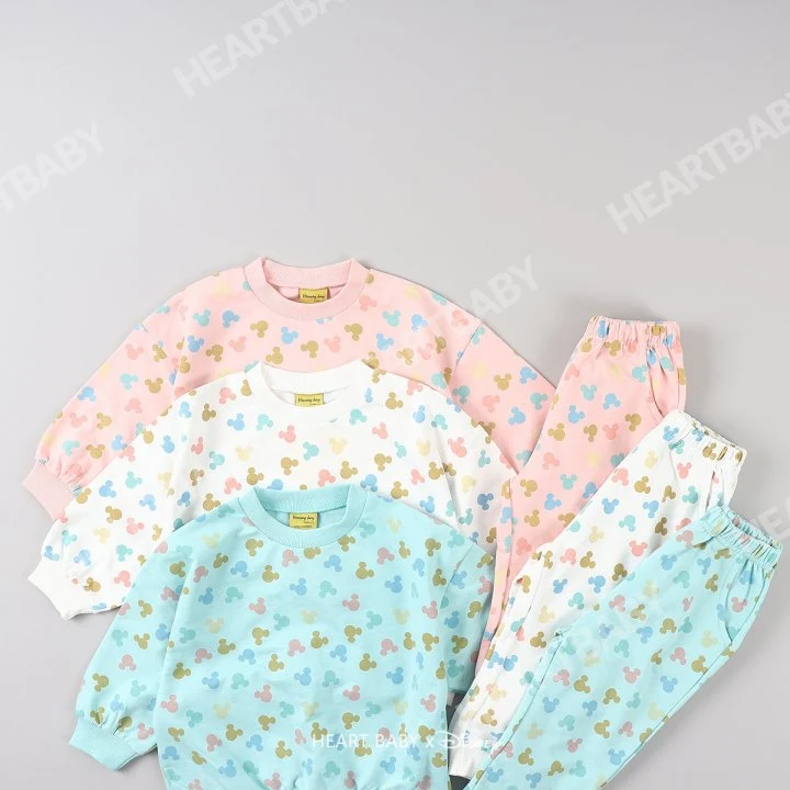 Heart Baby - Korean Children Fashion - #kidsshorts - Round M Top Bottom Set - 6