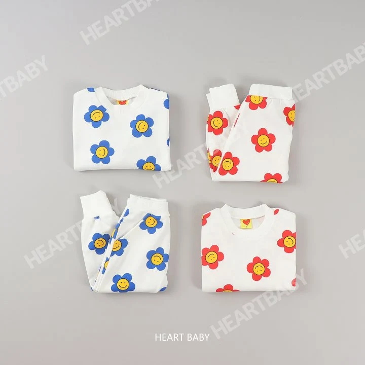 Heart Baby - Korean Children Fashion - #kidsstore - Daisy Top Bottom Set - 3