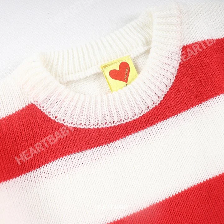 Heart Baby - Korean Children Fashion - #kidsstore - Stripe Knit Tee - 8