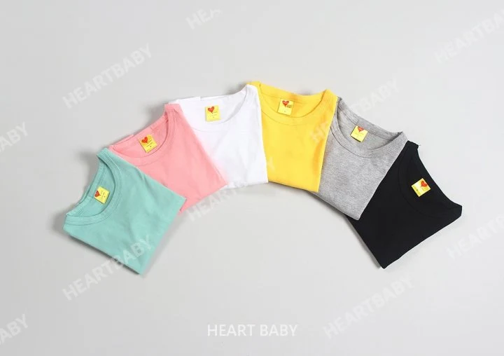 Heart Baby - Korean Children Fashion - #kidsshorts - Heart Color Tee - 4