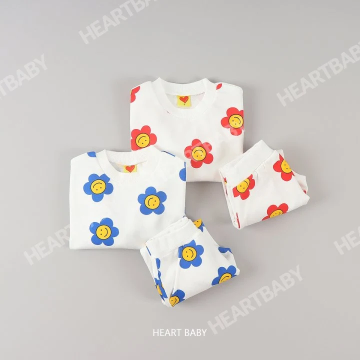 Heart Baby - Korean Children Fashion - #kidsstore - Daisy Top Bottom Set - 4