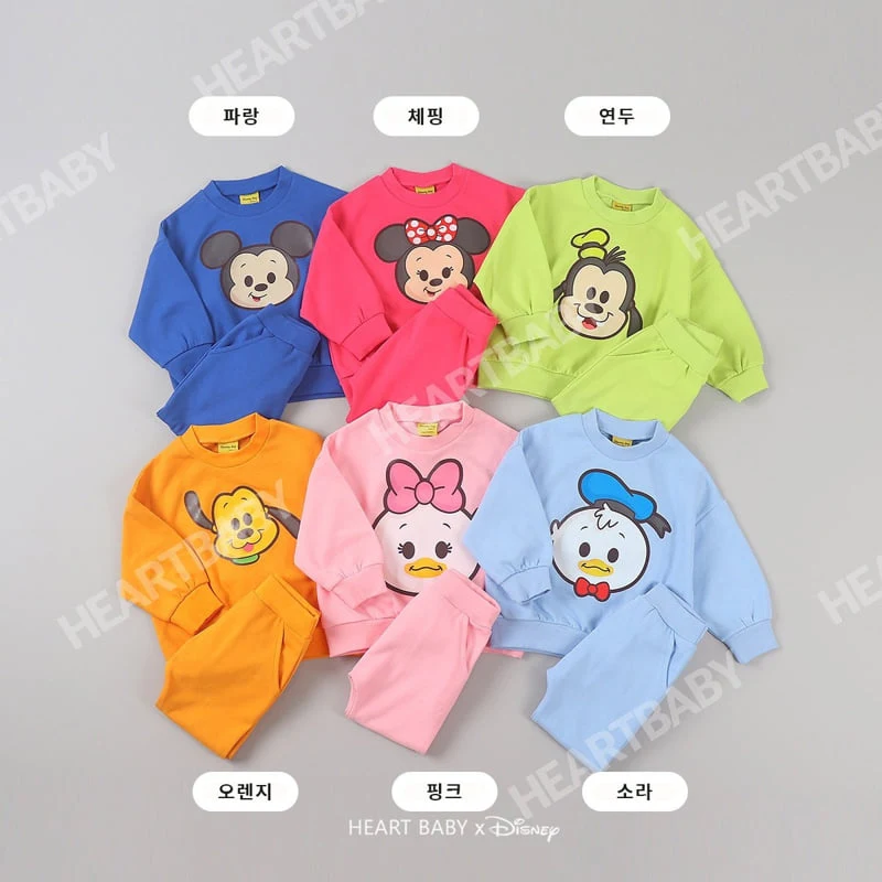 Heart Baby - Korean Children Fashion - #kidzfashiontrend - M Friends Face Top Bottom Set