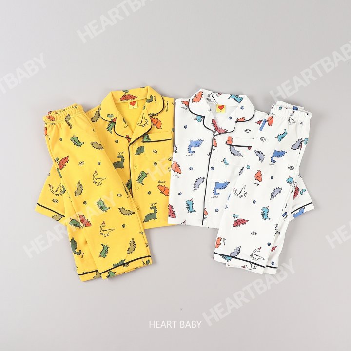 Heart Baby - Korean Children Fashion - #Kfashion4kids - Dino Pajama Set - 4