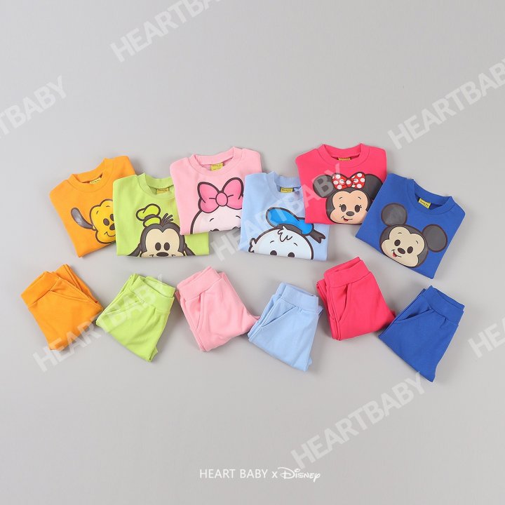 Heart Baby - Korean Children Fashion - #littlefashionista - M Friends Face Top Bottom Set - 3