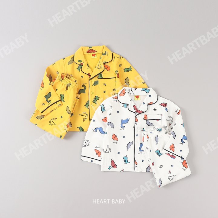 Heart Baby - Korean Children Fashion - #magicofchildhood - Dino Pajama Set - 5