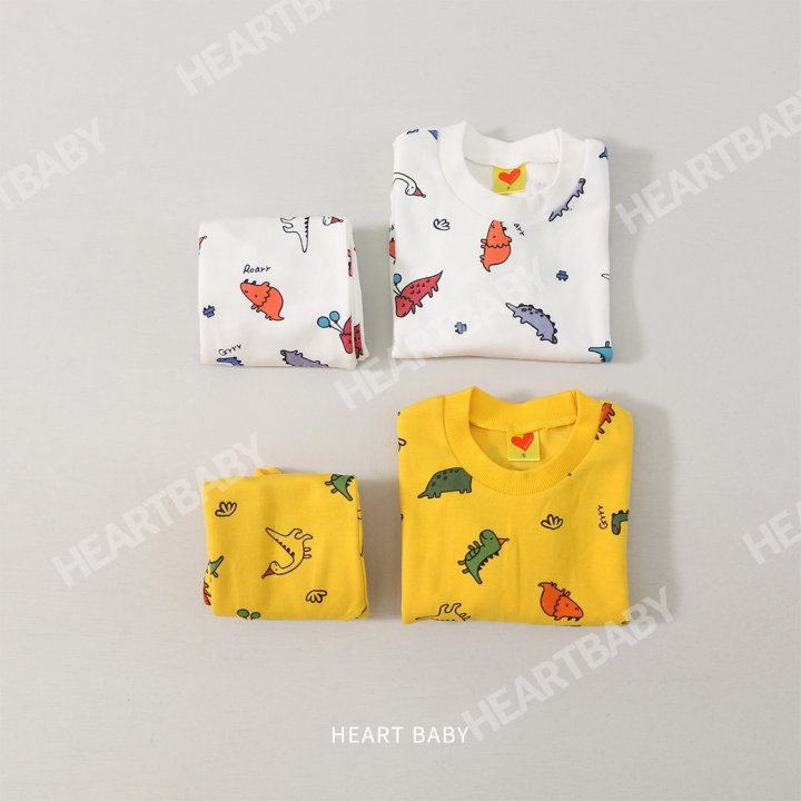 Heart Baby - Korean Children Fashion - #prettylittlegirls - Dino Top Bottom Set - 5