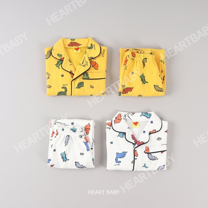 Heart Baby - Korean Children Fashion - #prettylittlegirls - Dino Pajama Set - 7