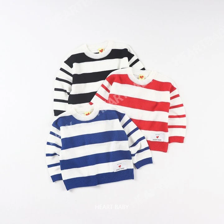 Heart Baby - Korean Children Fashion - #stylishchildhood - Stripe Knit Tee