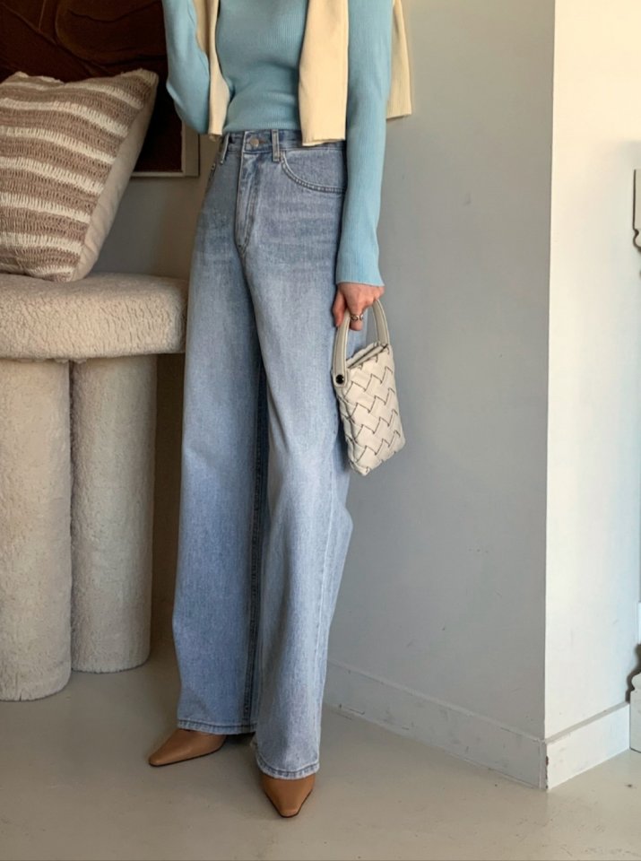 I'm here - Korean Women Fashion - #pursuepretty - Bottom Vintage Wide Denim Pants - 7