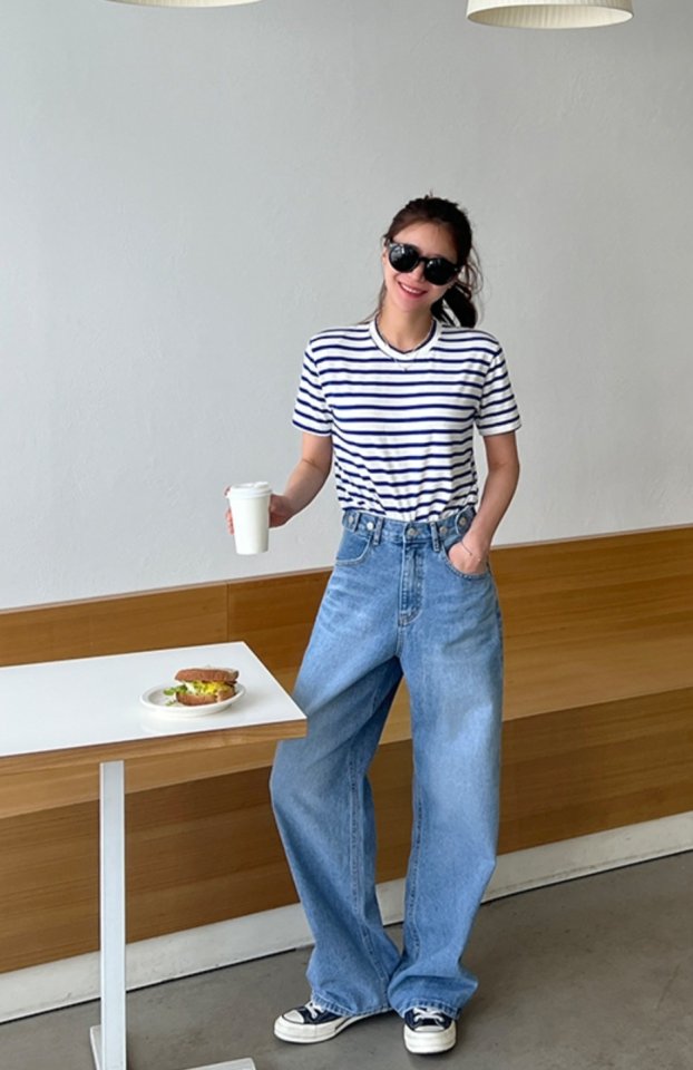 I'm here - Korean Women Fashion - #restrostyle - Vizo Wide Denim Pants - 6