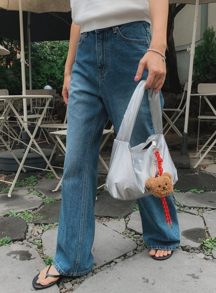 I'm here - Korean Women Fashion - #restrostyle - Brush Bootscut Denim Pants - 3