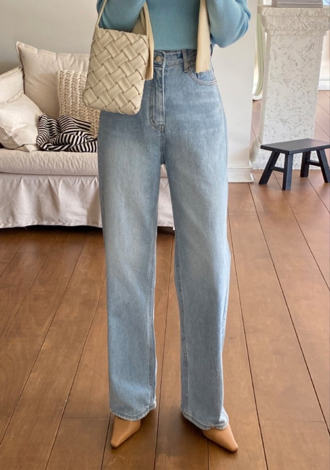 I'm here - Korean Women Fashion - #vintageinspired - Bottom Vintage Wide Denim Pants - 5