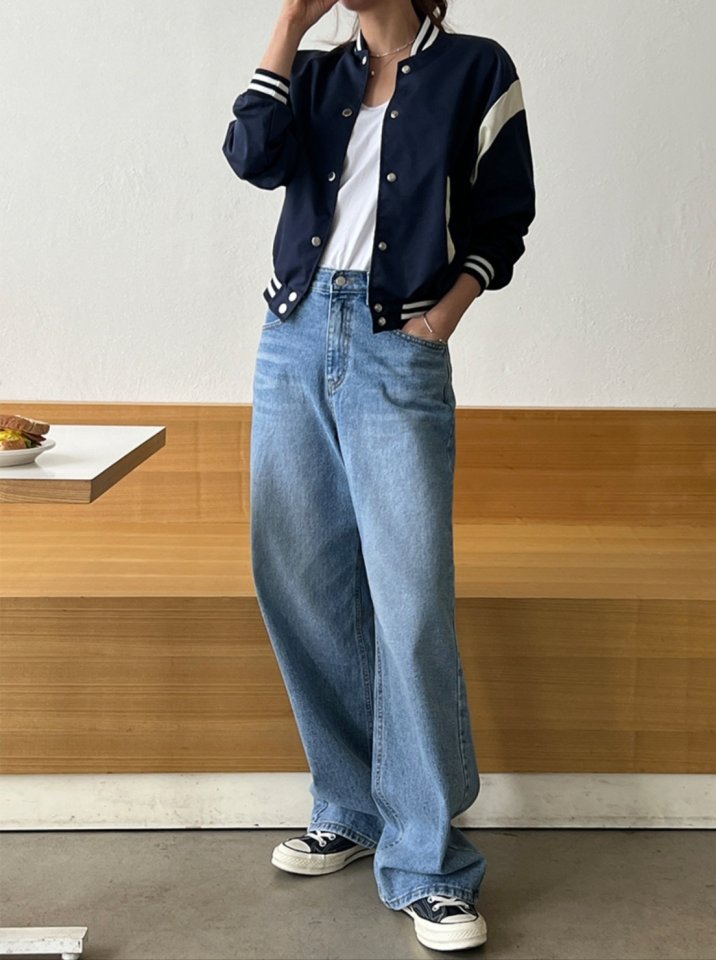 I'm here - Korean Women Fashion - #vintageinspired - Vizo Wide Denim Pants - 4