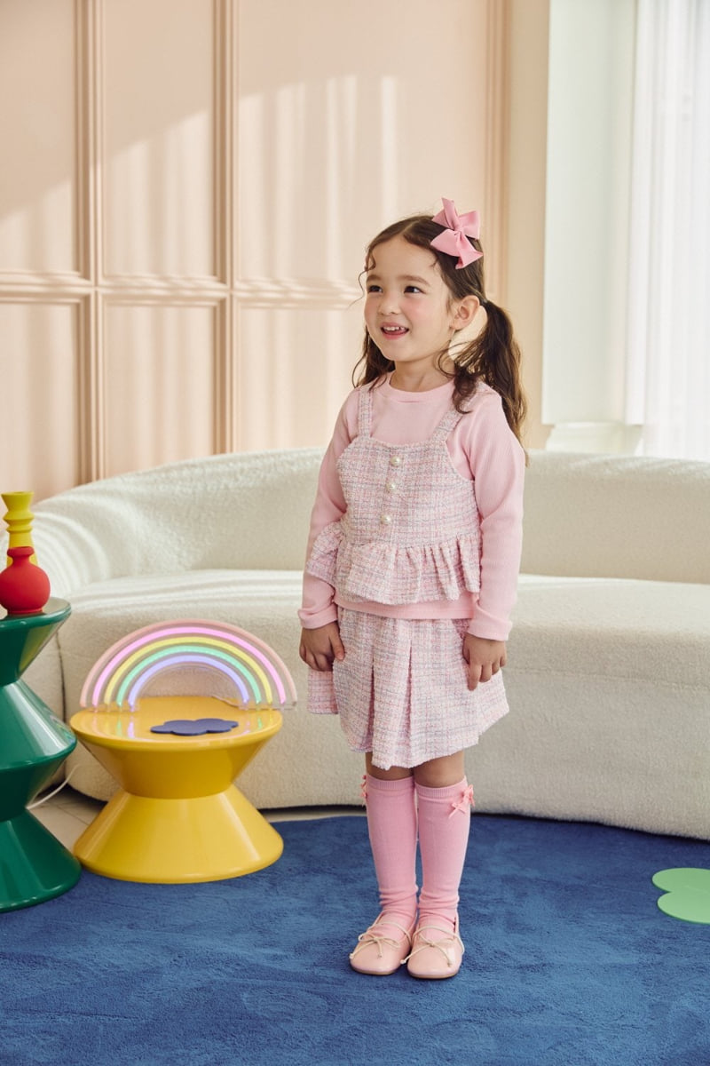 Jazz - Korean Children Fashion - #Kfashion4kids - Tweed Ribbon Skirt Pants - 8