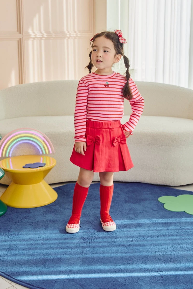 Jazz - Korean Children Fashion - #Kfashion4kids - Stripe Cherry Blouse - 8