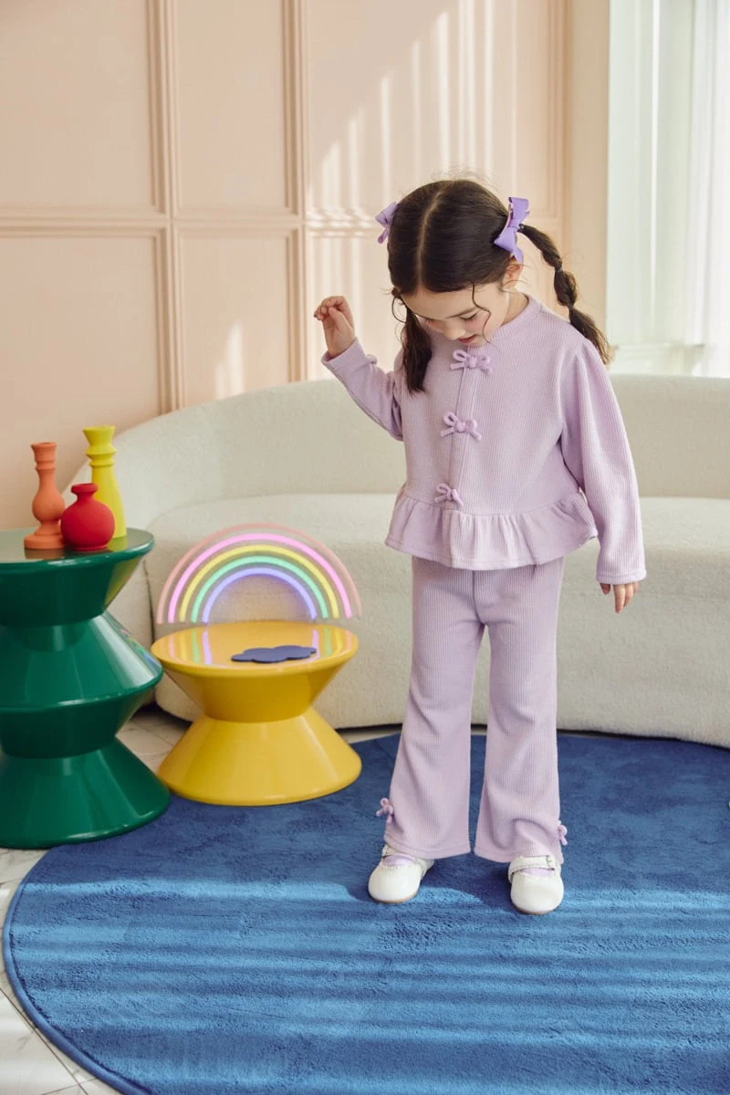 Jazz - Korean Children Fashion - #childofig - Ribbon Top Bottom Set - 9