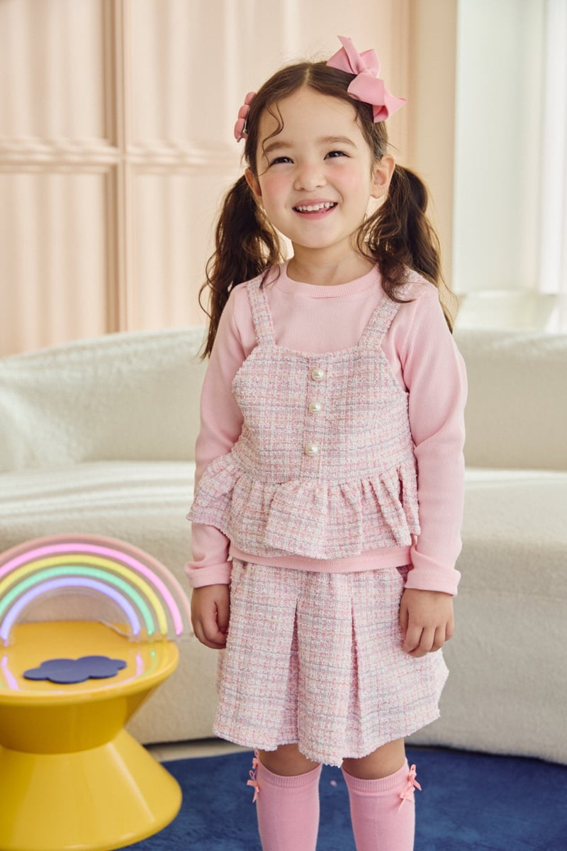 Jazz - Korean Children Fashion - #childrensboutique - Tweed Ribbon Skirt Pants