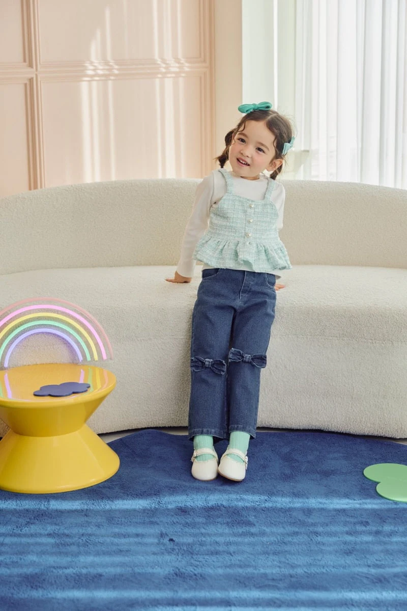 Jazz - Korean Children Fashion - #designkidswear - Ribbon Span Jeans - 9