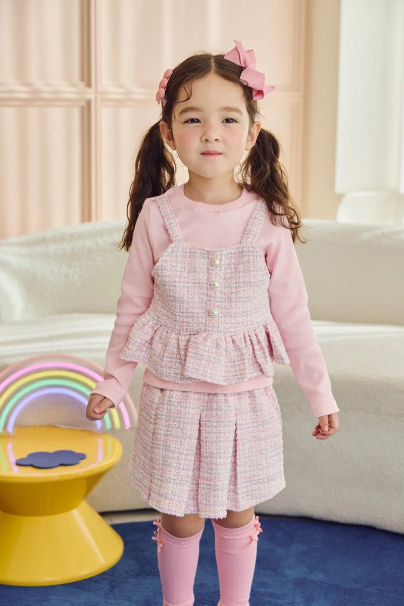 Jazz - Korean Children Fashion - #designkidswear - Tweed Ribbon Skirt Pants - 2