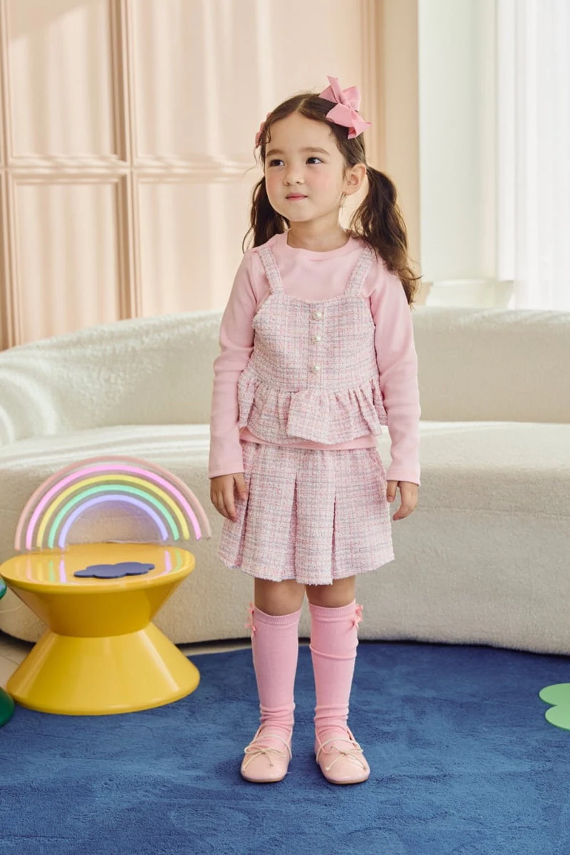 Jazz - Korean Children Fashion - #discoveringself - Tweed Ribbon Skirt Pants - 3