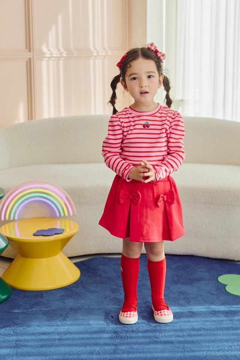 Jazz - Korean Children Fashion - #discoveringself - Stripe Cherry Blouse - 3