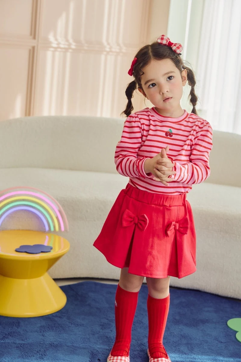 Jazz - Korean Children Fashion - #discoveringself - Stripe Cherry Blouse - 4