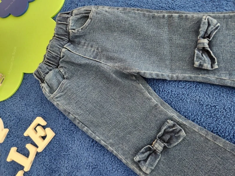 Jazz - Korean Children Fashion - #kidsshorts - Ribbon Span Jeans - 12