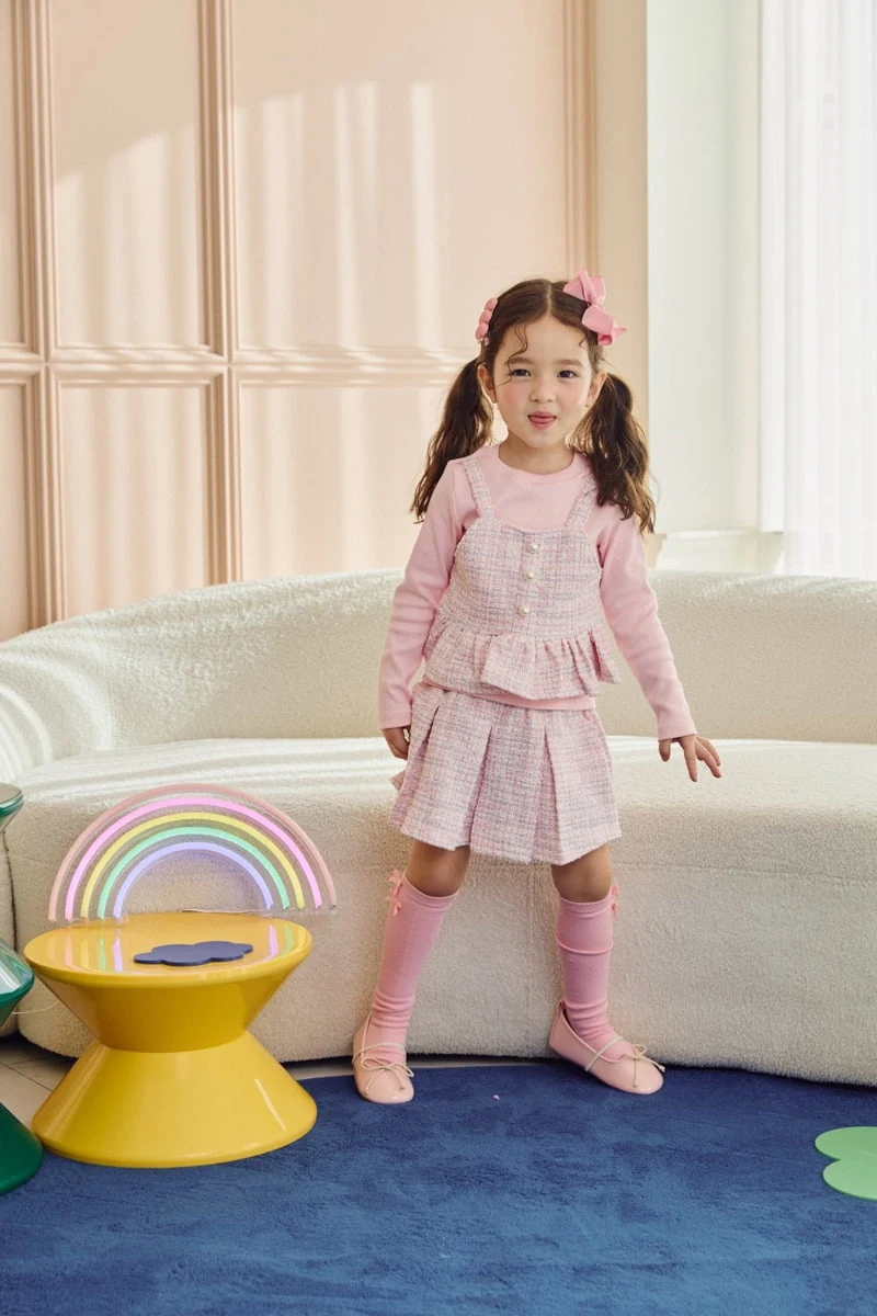 Jazz - Korean Children Fashion - #kidsshorts - Tweed Ribbon Skirt Pants - 5