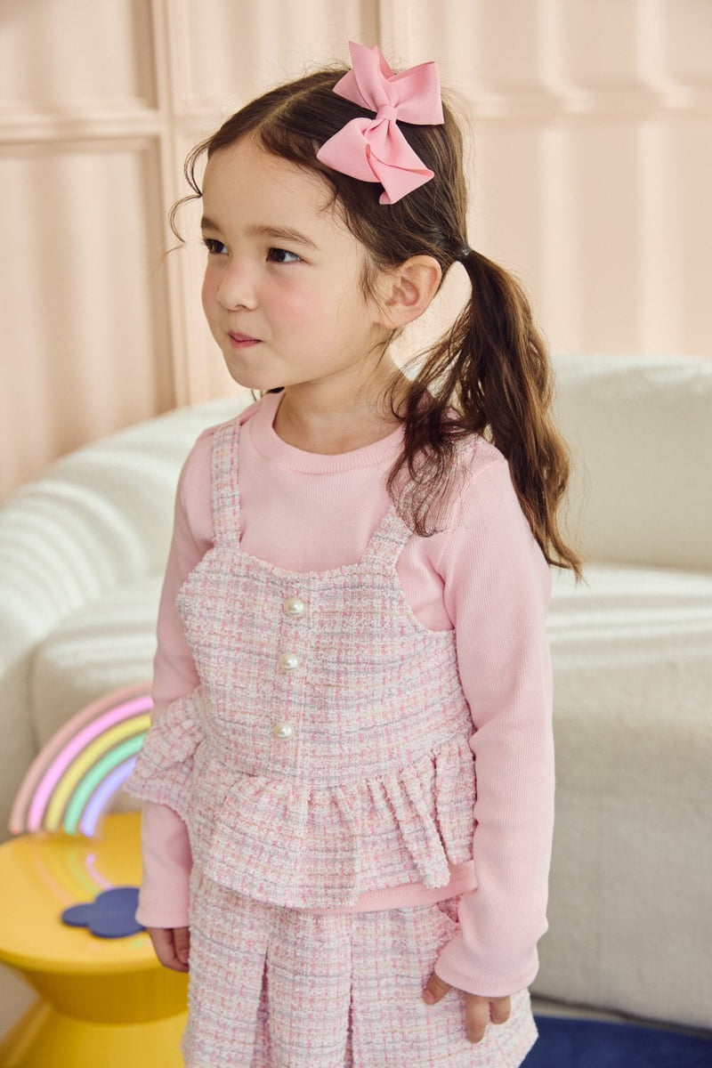 Jazz - Korean Children Fashion - #kidsshorts - Tweed Double Blouse - 2