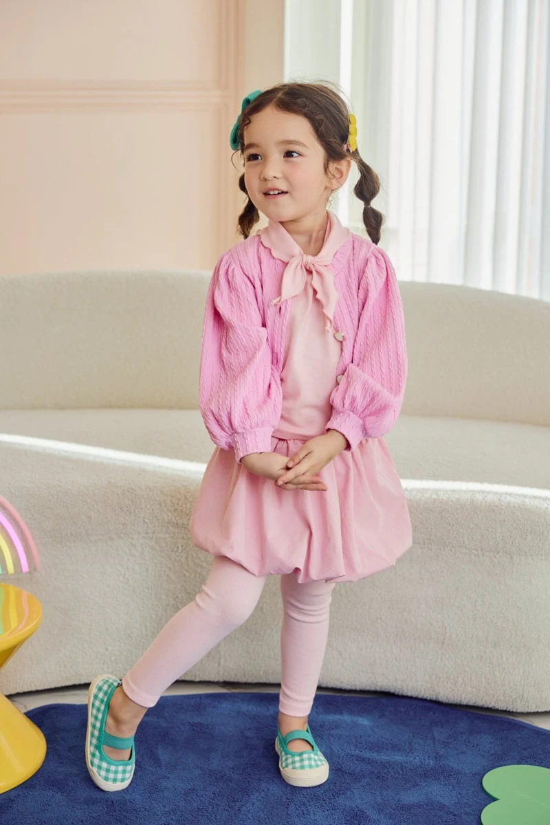 Jazz - Korean Children Fashion - #littlefashionista - Balloon Mesh One-piece Ribbon Set - 12