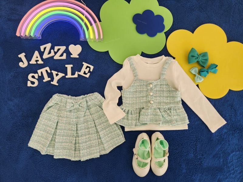 Jazz - Korean Children Fashion - #littlefashionista - Tweed Ribbon Skirt Pants - 9