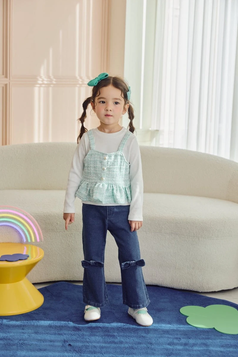 Jazz - Korean Children Fashion - #magicofchildhood - Ribbon Span Jeans