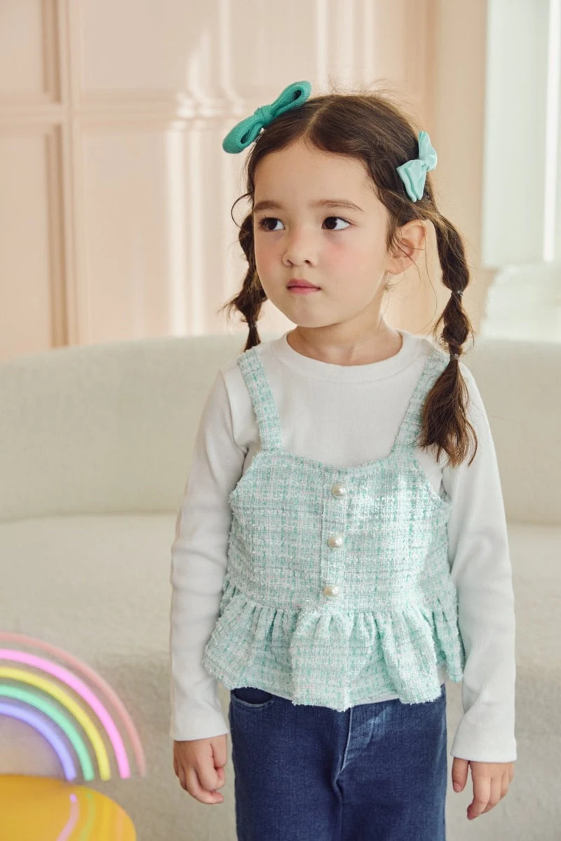 Jazz - Korean Children Fashion - #magicofchildhood - Tweed Double Blouse - 7