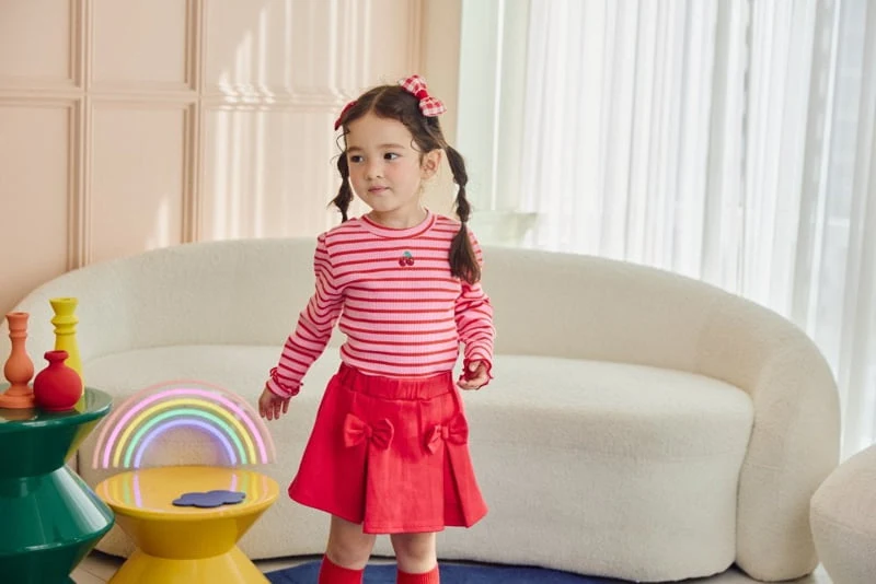 Jazz - Korean Children Fashion - #magicofchildhood - Stripe Cherry Blouse - 10