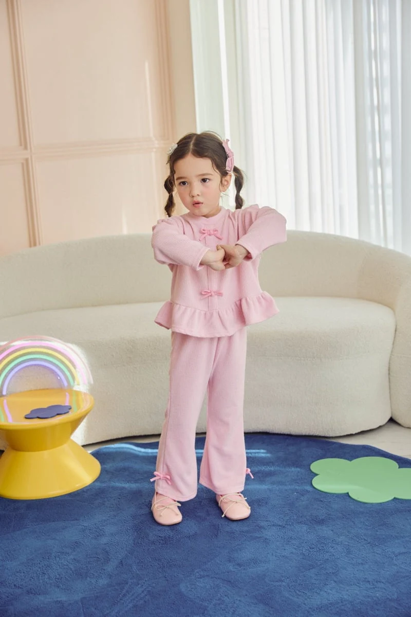 Jazz - Korean Children Fashion - #magicofchildhood - Ribbon Top Bottom Set - 4