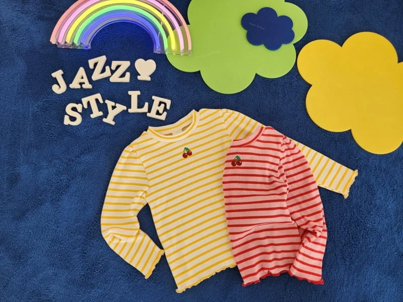 Jazz - Korean Children Fashion - #minifashionista - Stripe Cherry Blouse - 11