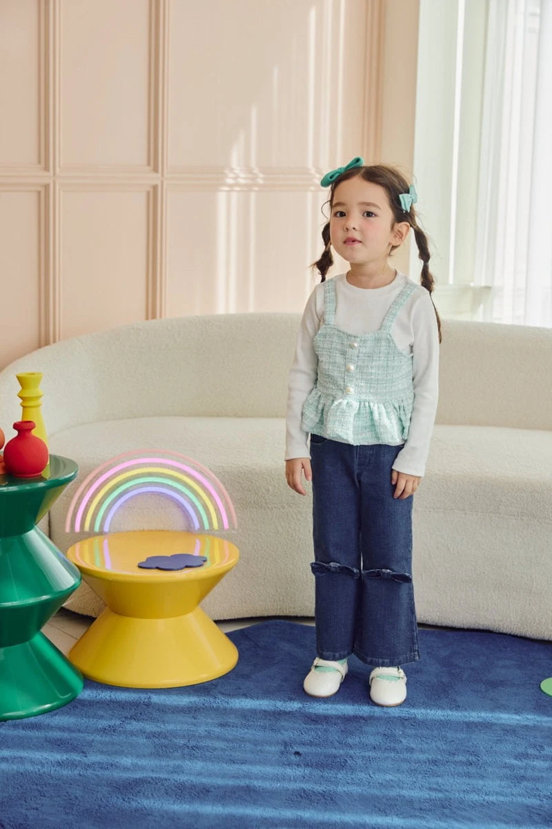 Jazz - Korean Children Fashion - #stylishchildhood - Ribbon Span Jeans - 6