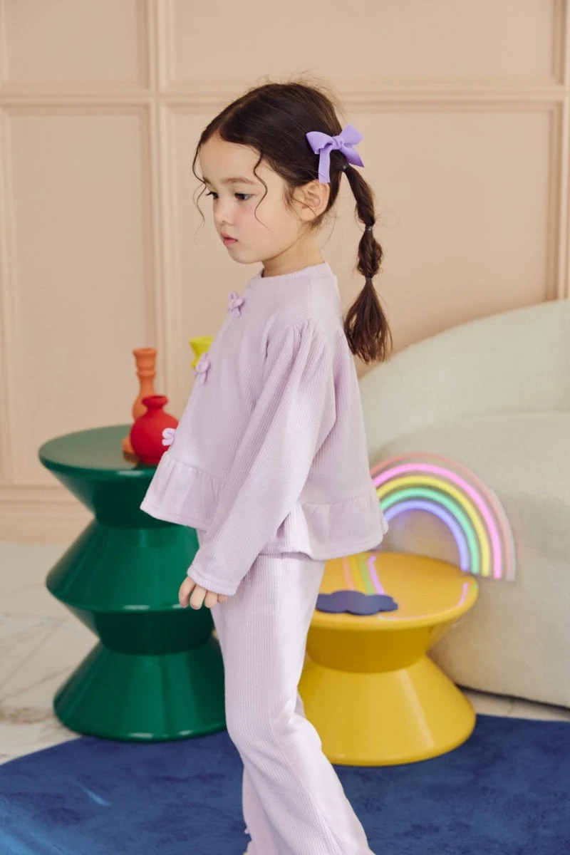 Jazz - Korean Children Fashion - #toddlerclothing - Ribbon Top Bottom Set - 7