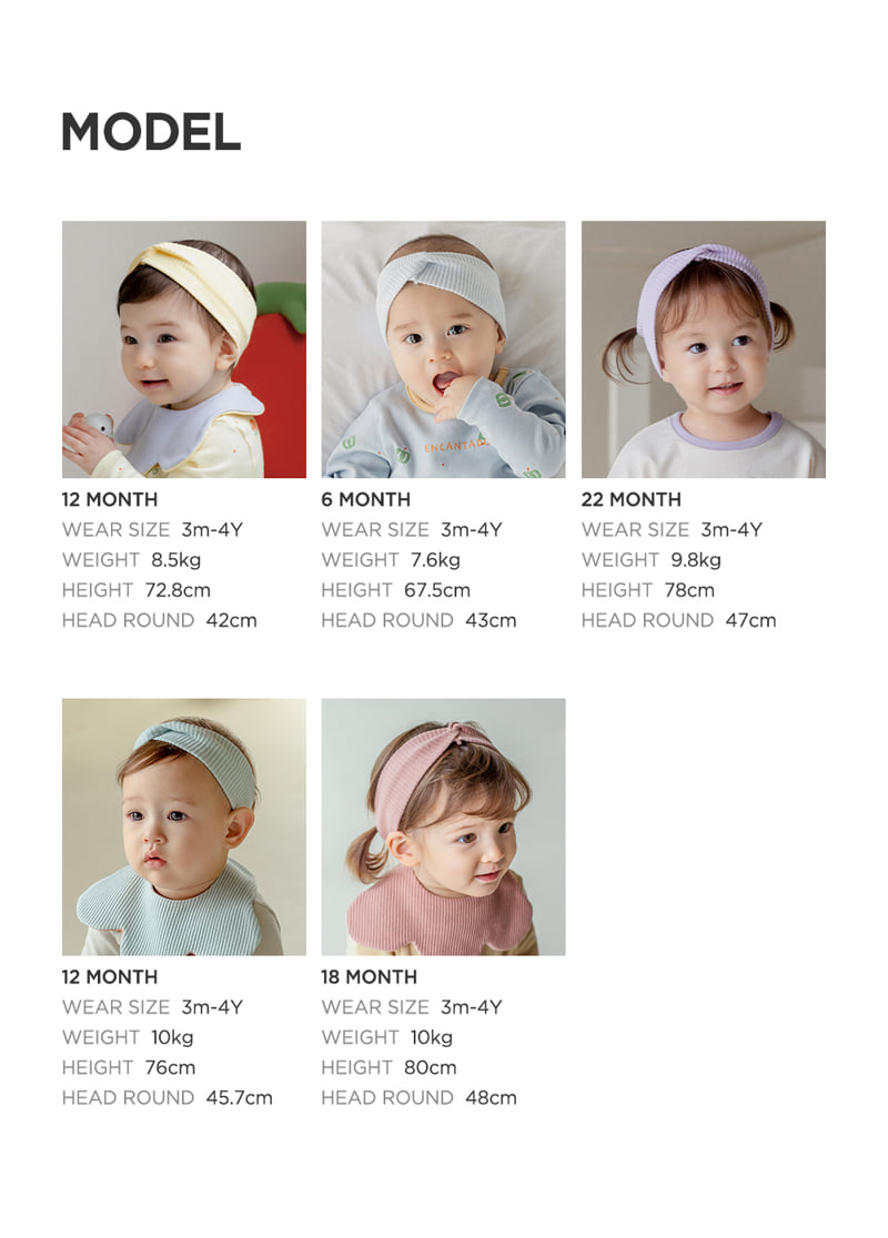 Kids Clara - Korean Baby Fashion - #babyfever - Bebe Ribbed Baby Hairband (set of 5) - 12