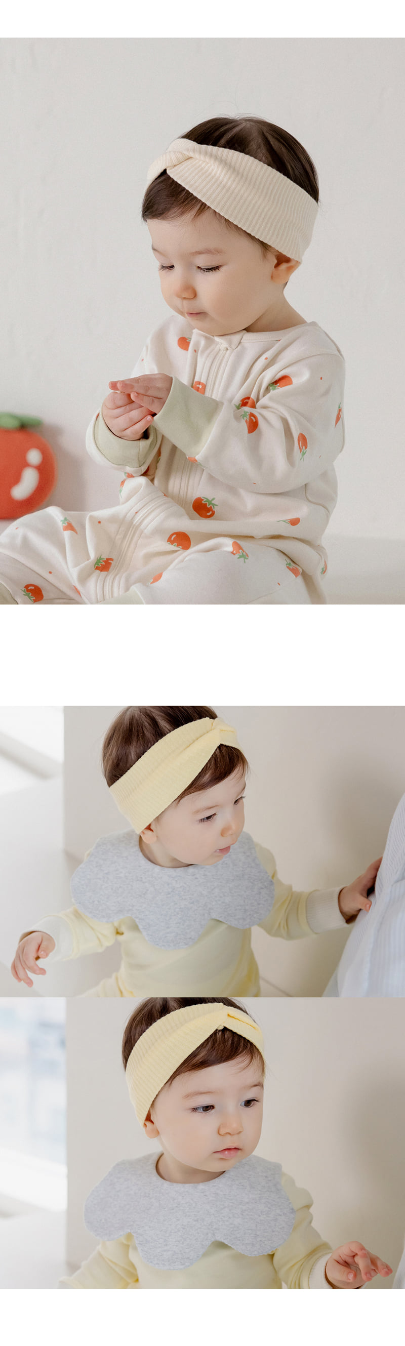 Kids Clara - Korean Baby Fashion - #babyoutfit - Bebe Ribbed Baby Hairband (set of 5) - 2