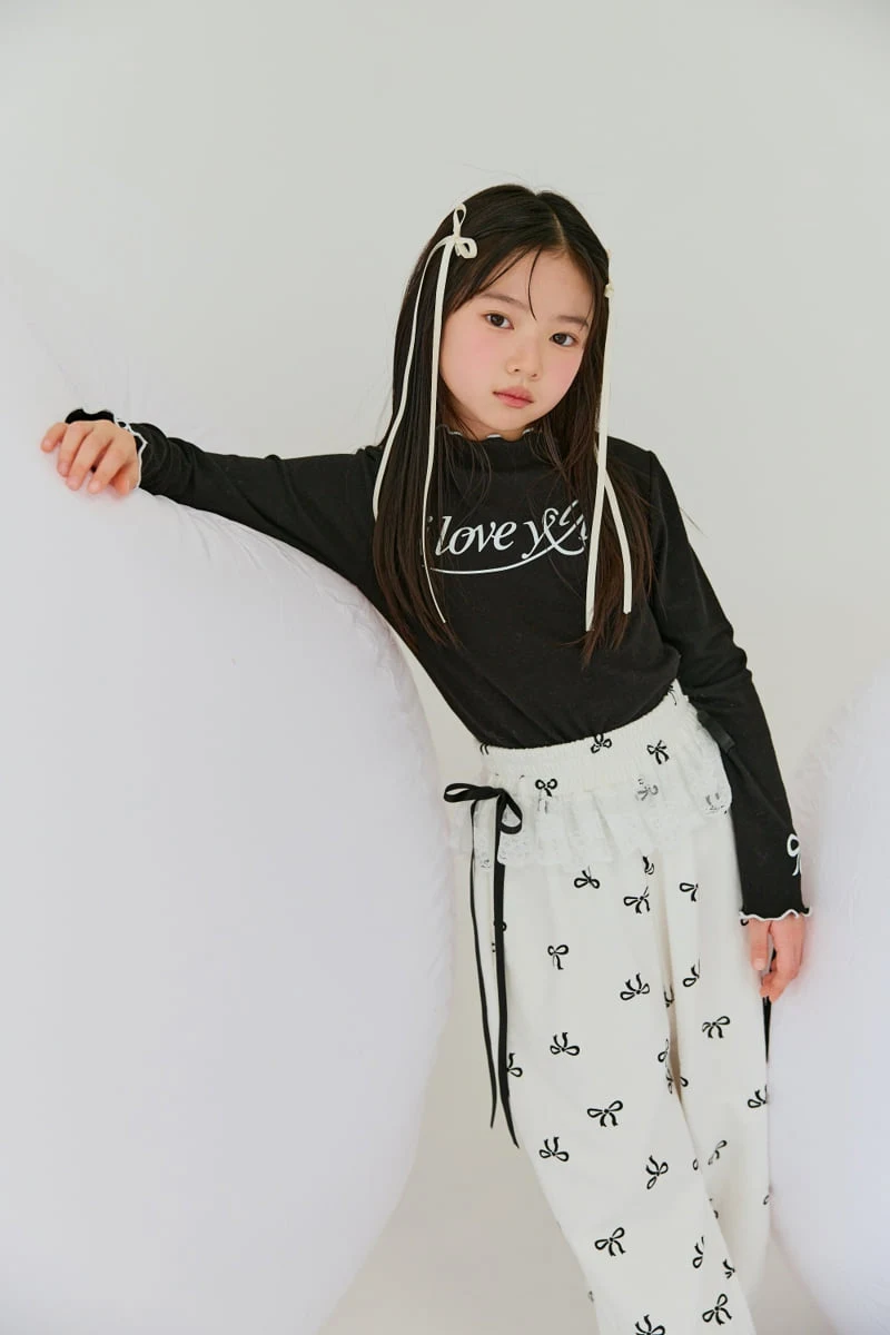 Lilas - Korean Children Fashion - #designkidswear - Ribbon Wide Pants - 7