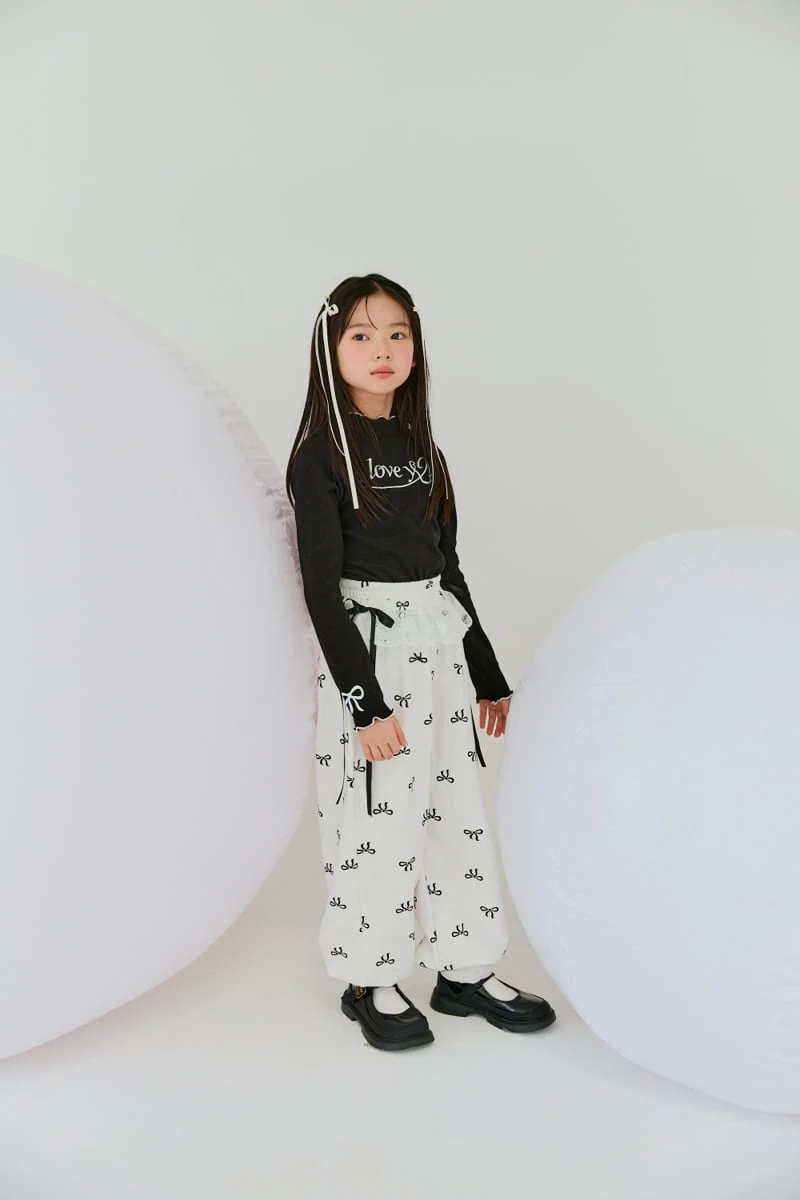 Lilas - Korean Children Fashion - #discoveringself - Ribbon Wide Pants - 8