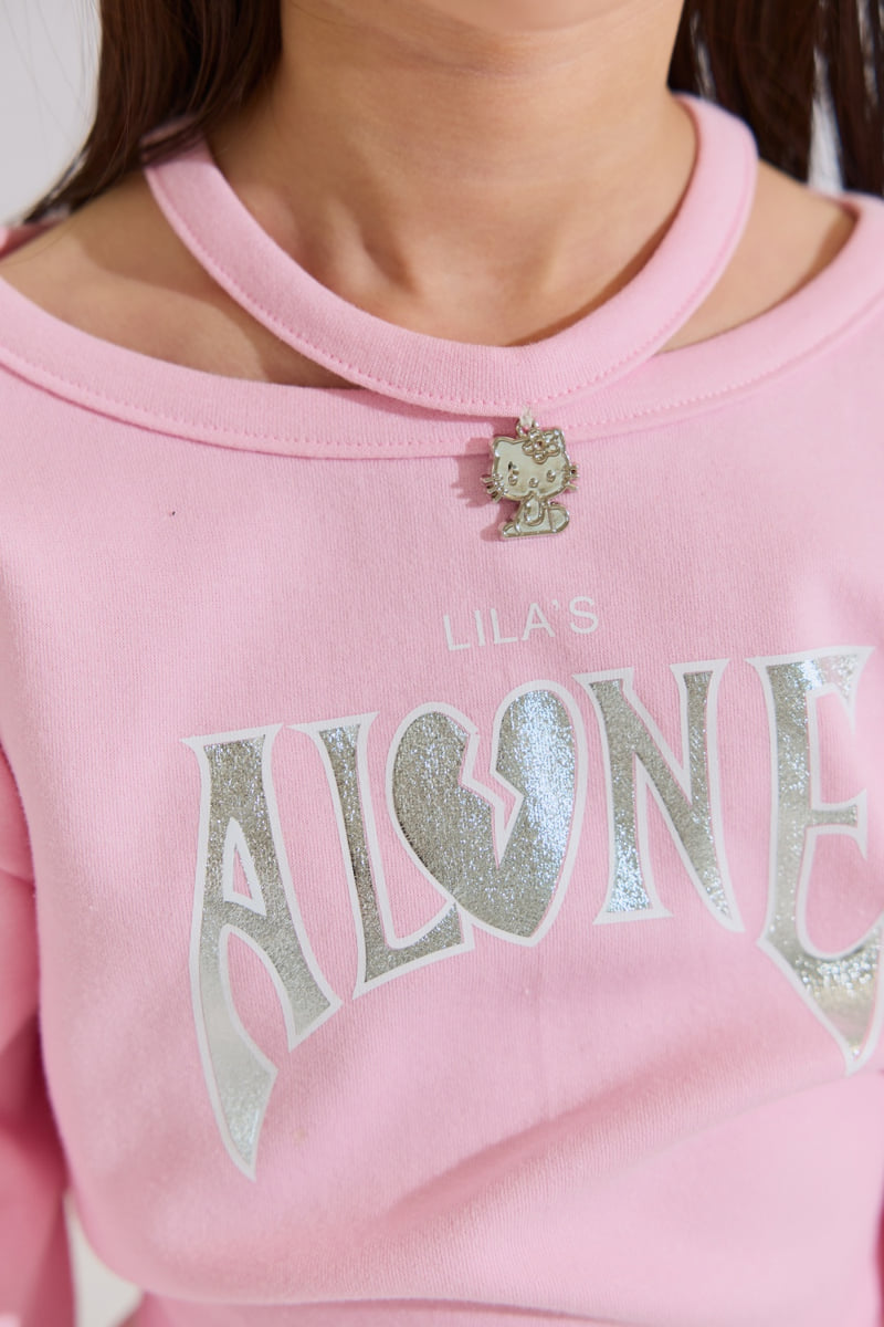 Lilas - Korean Children Fashion - #kidsstore - Alone Necklace Tee - 3