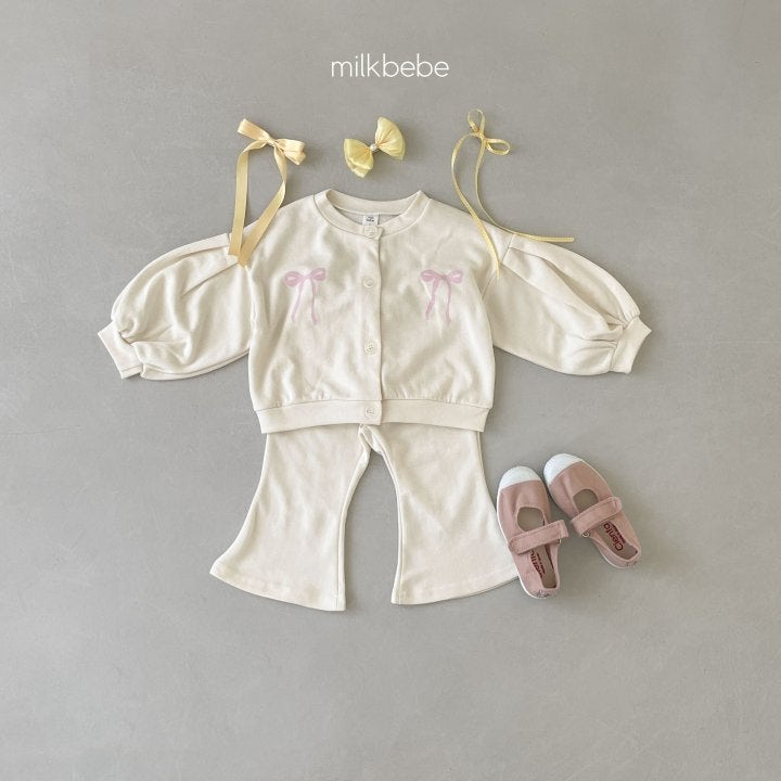 Milk Bebe - Korean Children Fashion - #kidzfashiontrend - Ribbon Top Bottom Set - 4