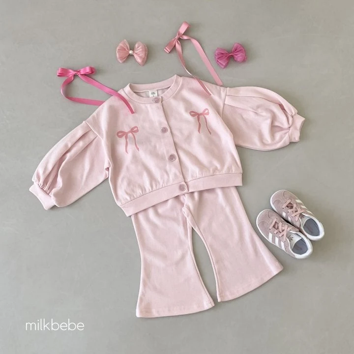 Milk Bebe - Korean Children Fashion - #childofig - Ribbon Top Bottom Set - 10