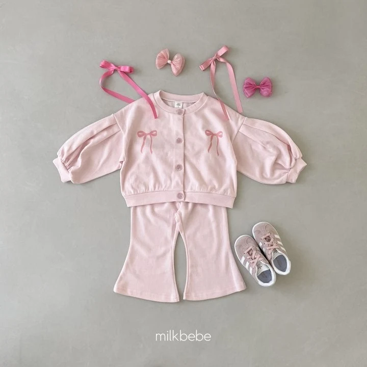 Milk Bebe - Korean Children Fashion - #childofig - Ribbon Top Bottom Set - 9