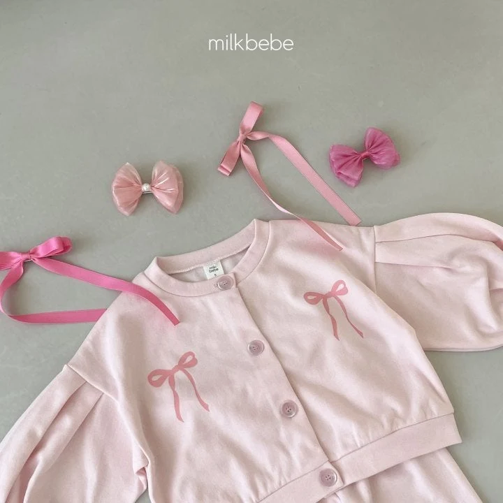 Milk Bebe - Korean Children Fashion - #childrensboutique - Ribbon Top Bottom Set - 11